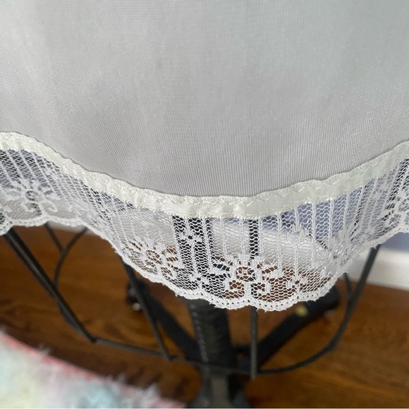Vintage White Lace Trim Chemise Slip Dress | White Lace Accents - Picture 5 of 9